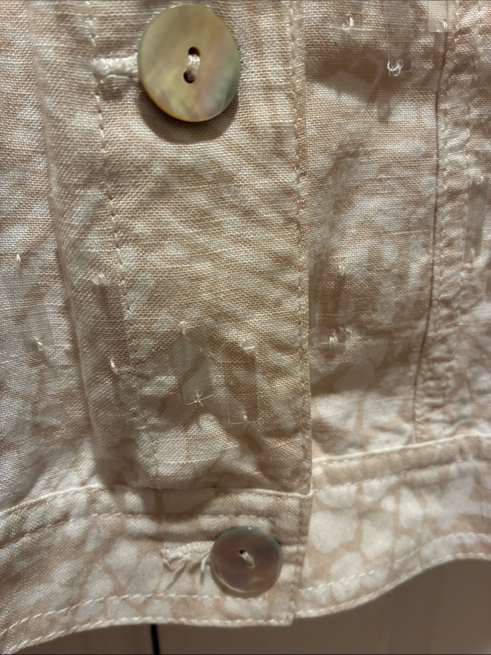 Ruby Rd. Cream Patterned Button-Front Jean Jacket - Picture 6 of 10